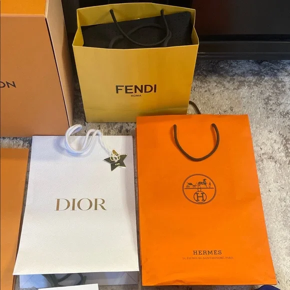 MULTIPLE DESIGNER BAGS . Luxury Designer Shopping Bags Collection